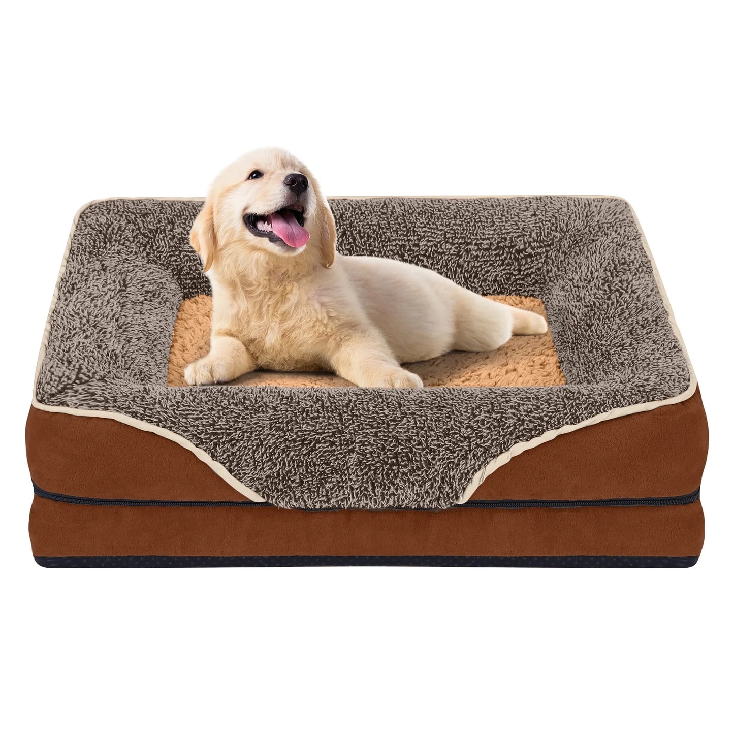 Dog Beds for Large Medium Small Dogs Orthopedic Pet Bed Sofa Supportive Egg Crate Foam Animal Couch with Removable Washable Cover Non Skid Bottom S to XL