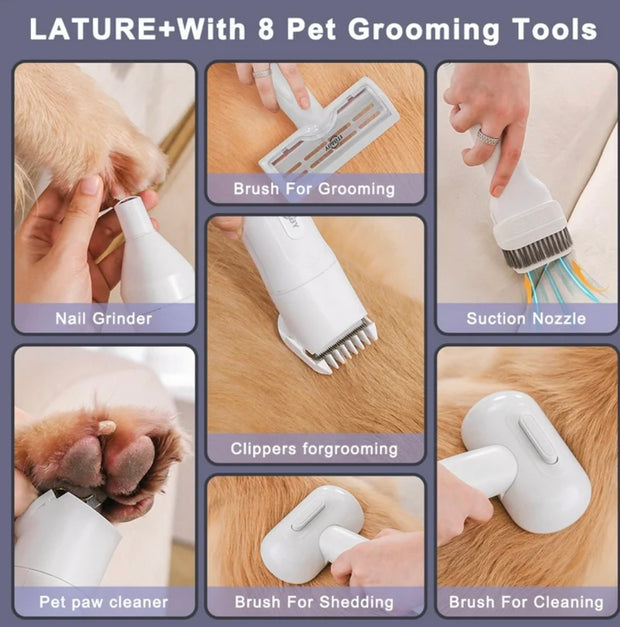 EliteTails™ 8-in-1 Pet Grooming & Vacuum Pro Kit — The Ultimate Shedding Solution for a Clean, Happy Home