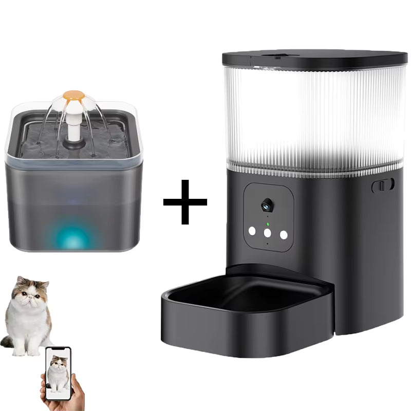 Smart Pet Feeder with Camera Cat Automatic Feeder Supports Voice and Video WIFI Dog Food Feeding Bowl 3L Intelligent Feeder