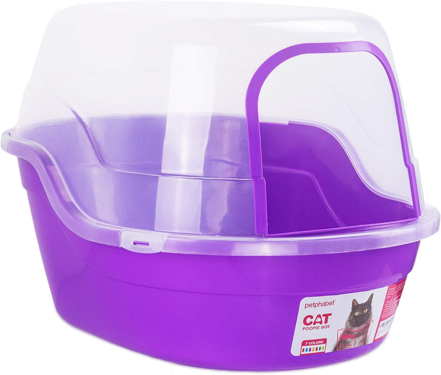 Covered Litter Box, Jumbo Hooded Cat Litter Box Holds up to Two Small Cats Simultaneously,Extra Large Purple by